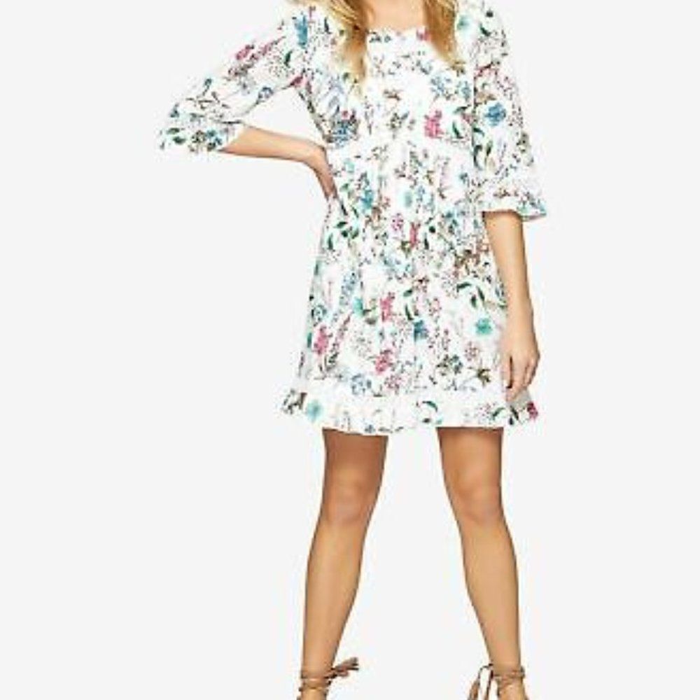Sanctuary Large Dress White Floral Eyelet Boho Whimsy Garden Party Fairycore New